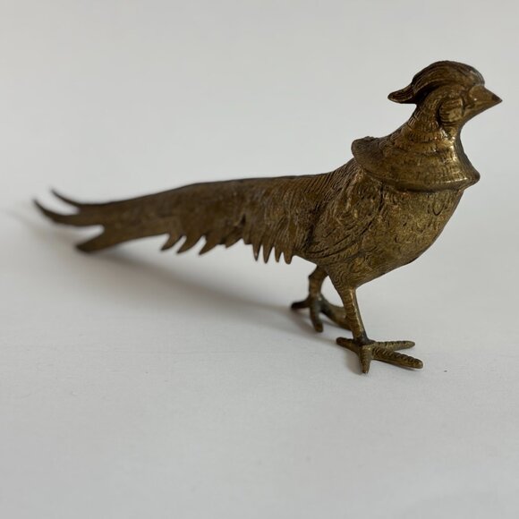 Vintage Brass Pheasant Figurine Large Table Top Decor - Picture 3 of 7
